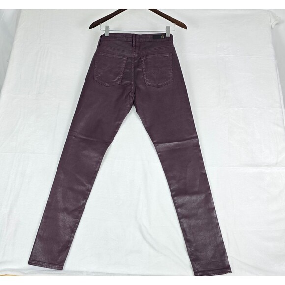 AG Goldschmied Farrah Skinny Ankle Jeans Women’ 27R Purple Coated High-Rise - Picture 2 of 8